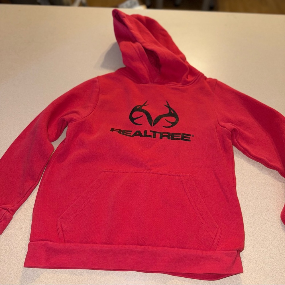 Realtree boys size medium hoodie red black